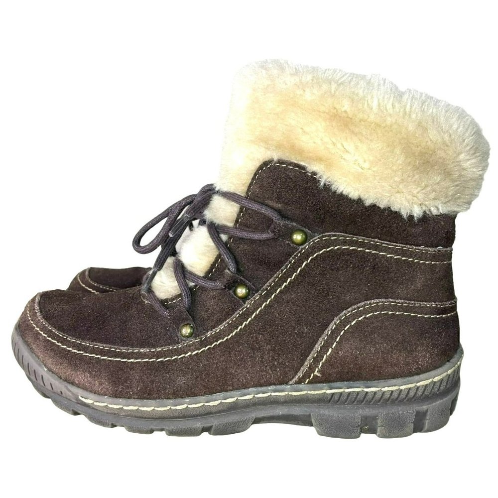 Baretraps Deelya Brown Suede Ankle Winter Boots Women's 9.5M